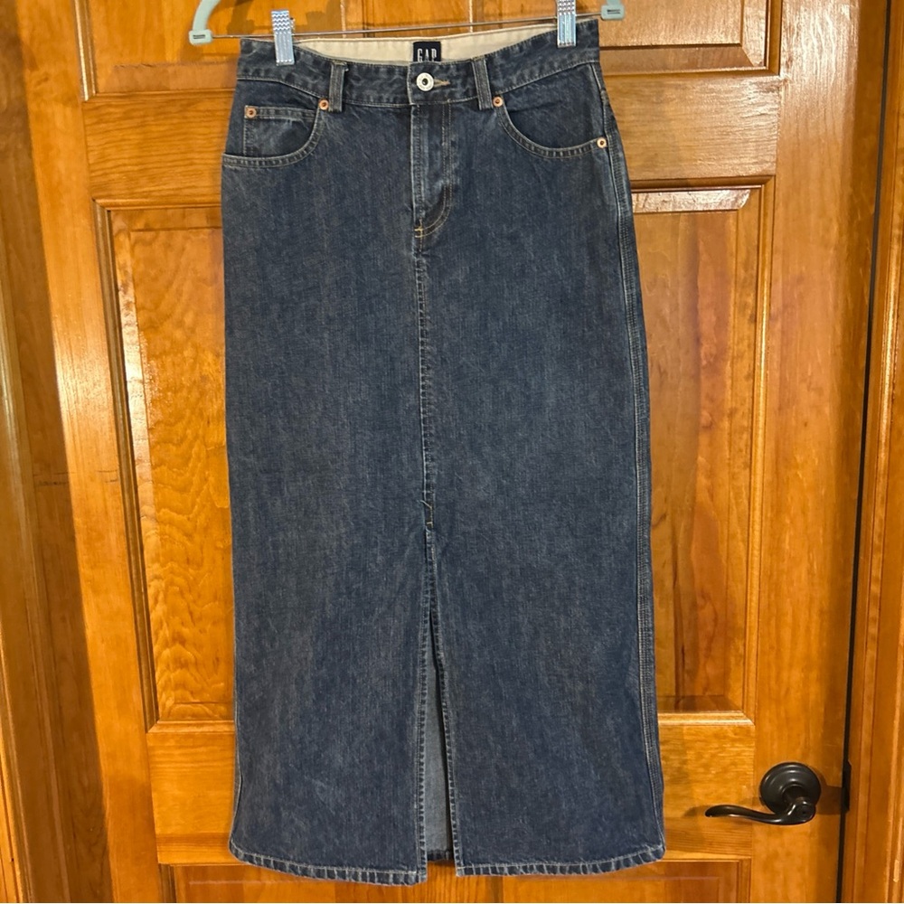 Gap Jean /front Slit /5 pocket /Pencil Skirt 90’s Sz 1-VGUC
